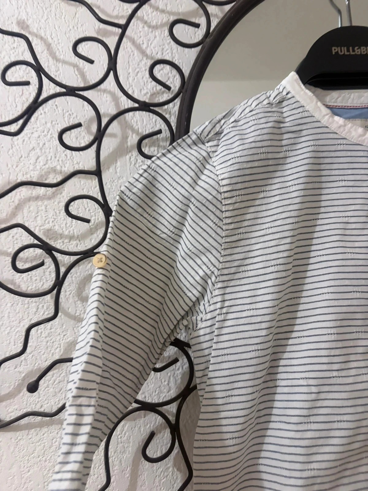 Camisa de Manga Comprida Zara Boys Listras Finas Azuis e Brancas – Tamanho 6 Anos (116 cm) – photo 3